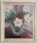 Amarylissen in vaas op tafel, Bennekom, 2015